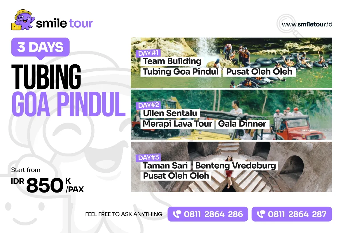 3D2N Paket Gathering Jogja Tubing Goa Pindul